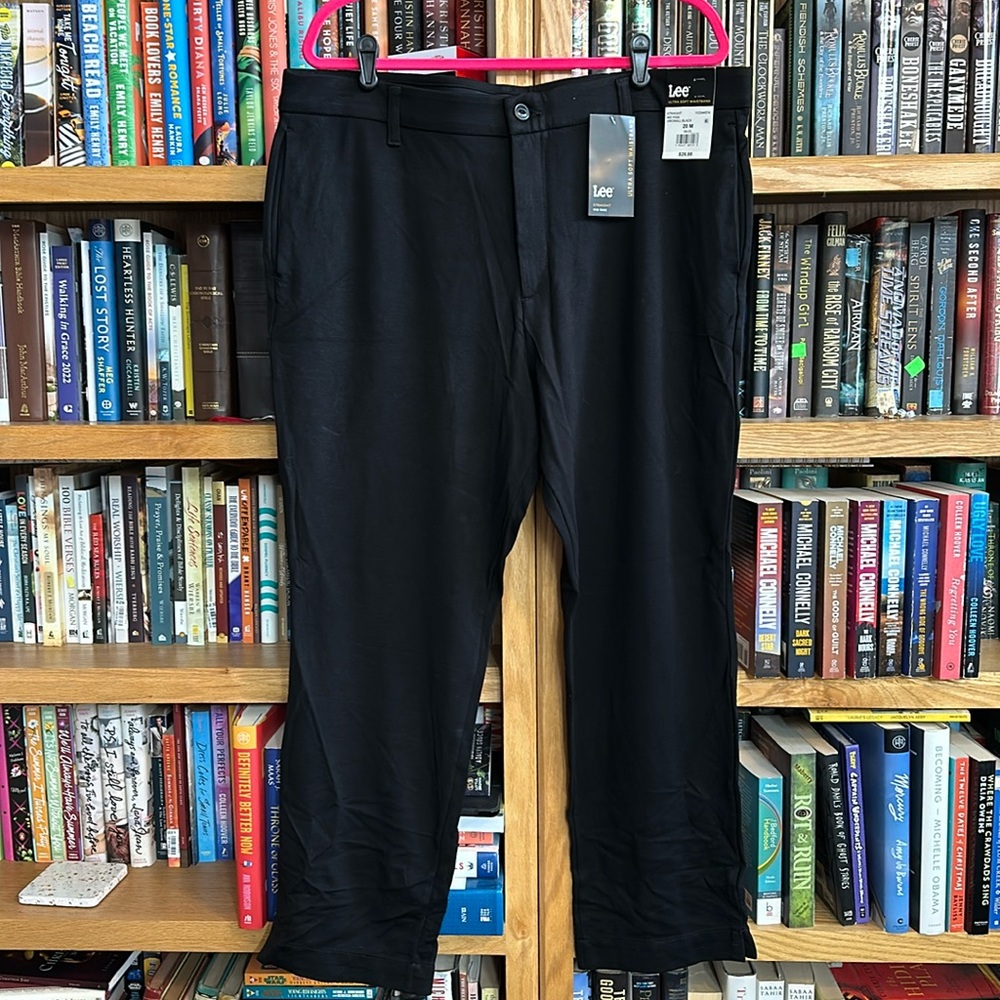 NWT Lee ultrasoft waistband straight mid rise unionall black pant 20M￼
